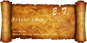 Erlitz Tibor névjegykártya